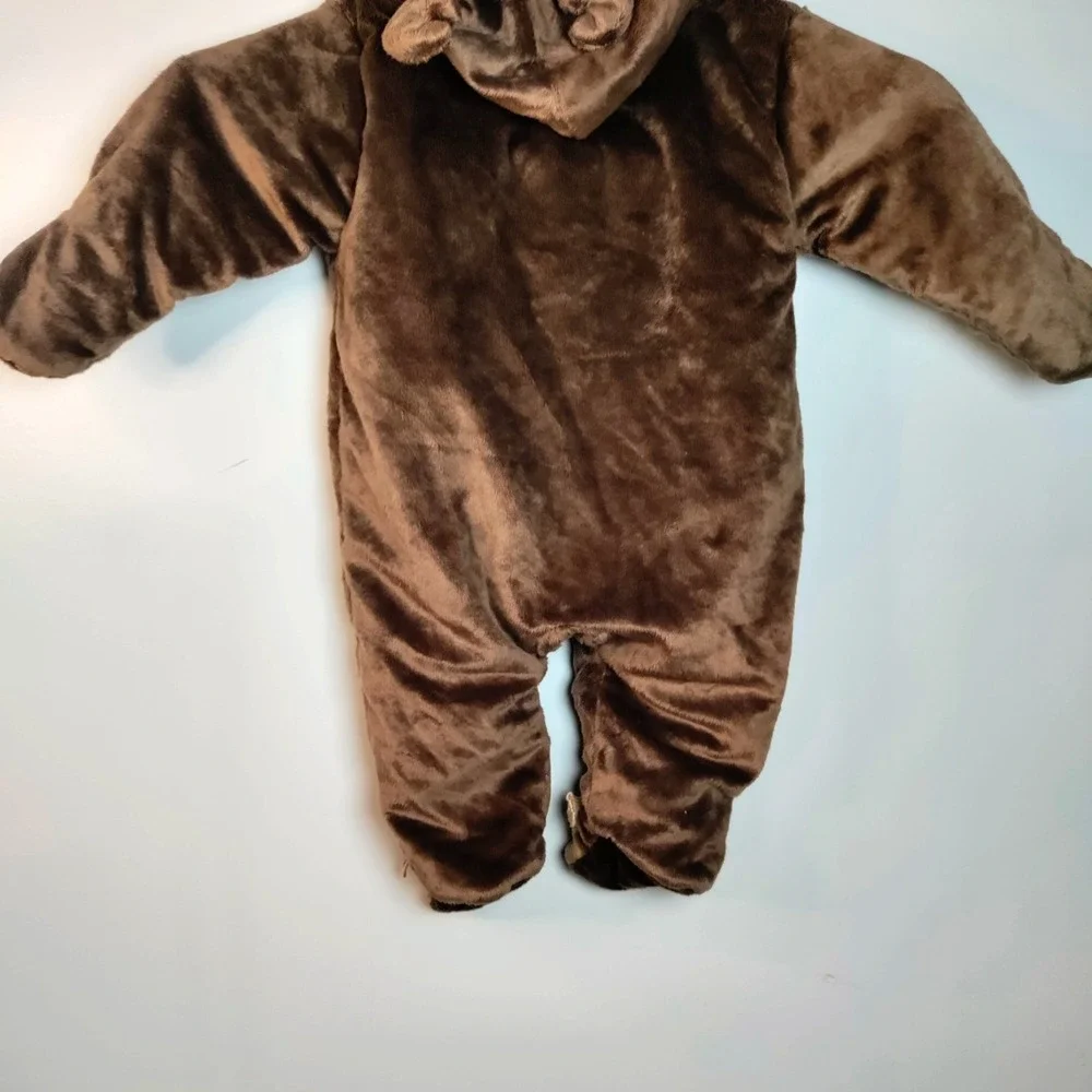Carters Baby Bunting Outwear Hooded Footed Zip Up‎ Brown Moose Reindeer 6M Plush